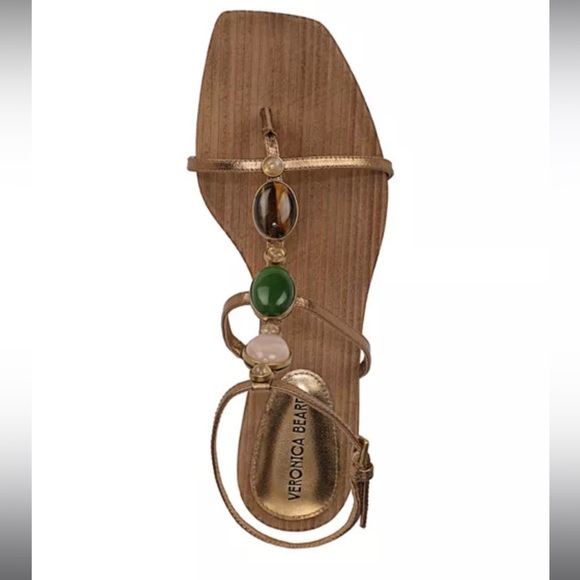 🆕 Alba Stone Trim Thong Sandals - Gold - Picture 3 of 6